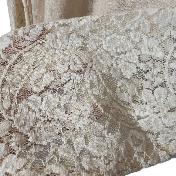 NWT Love on a Hanger Top Womens Size XL Cream Lace Floral Long Sleeve Tulip Back - Picture 8 of 15